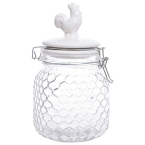 Recipient din sticlă cu capac ceramic Ewax Honeycomb, înălțime 21 cm