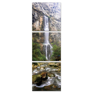 Waterfall in the forest Tablou, (40 x 120 cm)