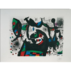 Homage to Joan Prats, 1975 Reproducere, Joan Miró, (80 x 60 cm)