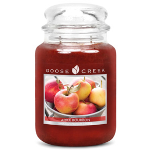 Lumânare parfumată în recipient de sticlă Goose Creek Apple Bourbon, 150 ore de ardere