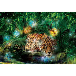 Leopard In Jungle Fototapet, (368 x 254 cm)
