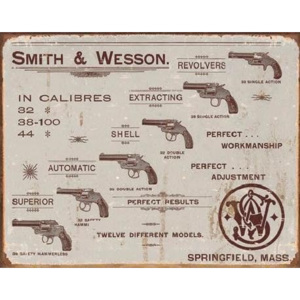S&W - revolvers Placă metalică, (40 x 31,5 cm)
