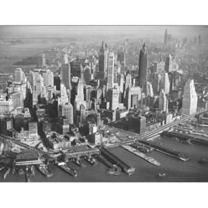 New York - Aerial view of downtown Manhattan, 1956 Reproducere, CHARLES ROTKIN, (80 x 60 cm)
