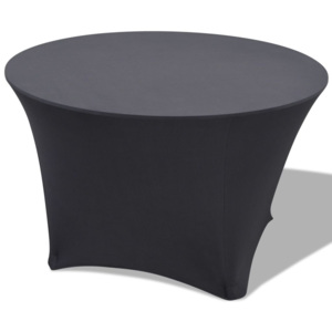 Husă elastică pentru masă rotundă 150x74 cm, Antracit, 2 buc