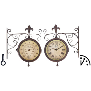 Set ceas și termometru pentru grădină Esschert Design Rustic