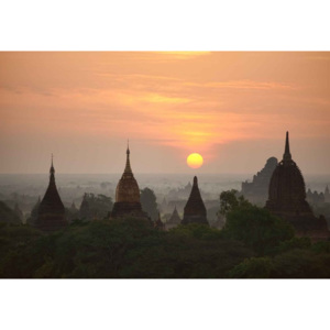 Sunrise In Bagan Fototapet, (254 x 184 cm)