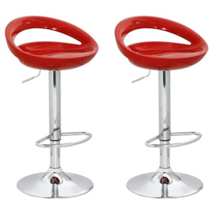 Set scaune bar din ABS (2 buc.), Roșu