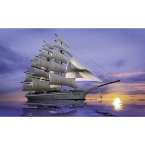 Sailing Ship Sunset Fototapet, (254 x 184 cm)