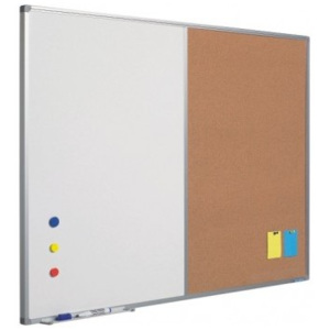 Tabla combi (whiteboard / pluta) 60 x 90 cm, profil aluminiu SL, SMIT