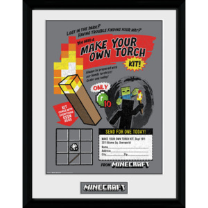 Minecratf - Make Your Own Torch Afiș înrămat