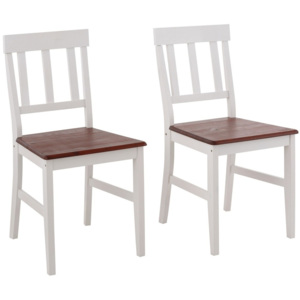 Set 2 scaune din lemn masiv de pin Støraa Vinnie, alb