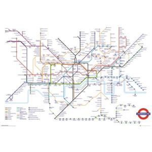 Transport For London - Underground Map Poster, (91,5 x 61 cm)
