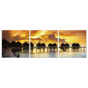 Silhouettes of cabins at sea Tablou, (150 x 50 cm)