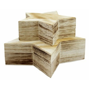 Set 2 cutii lemn format stea cu capac