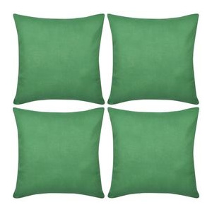 Huse de pernă din bumbac, 40 x 40 cm, verde, 4 buc