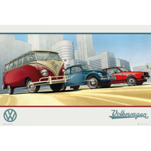VW Camper - Illustration Poster, (91,5 x 61 cm)