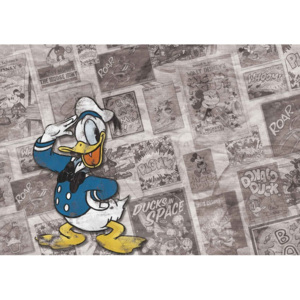 Disney Donal Duck Newsprint Vintage Fototapet, (254 x 184 cm)