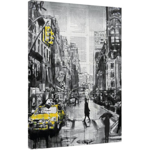 Loui Jover - Brooklyn Cab Tablou Canvas, (60 x 80 cm)