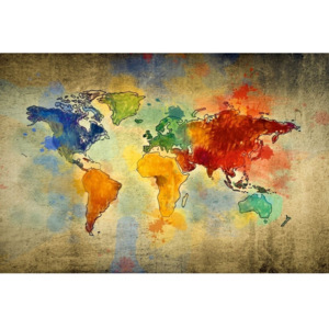 Tablou Homemania Maps World Drops, 70 x 100 cm