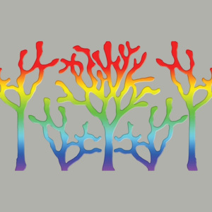 Tree Abstract Rainbow Fototapet, (368 x 254 cm)