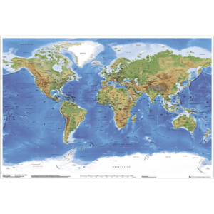 Harta fizica a Lumii Poster, (91,5 x 61 cm)