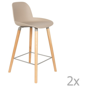 Set 2 scaune bar Zuiver Albert Kuip, înălțime scaun 65 cm, bej - gri
