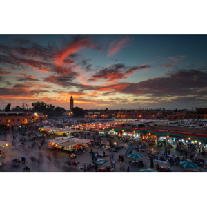 Fotografii artistice Sunset over Jemaa Le Fnaa Square in Marrakech, Morocco, Dan Mirica
