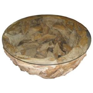 Măsuță de cafea din lemn de tec HSM Collection Mara, 90 cm