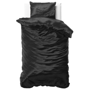 Lenjerie de pat din micropercal Sleeptime, 140 x 220 cm, negru