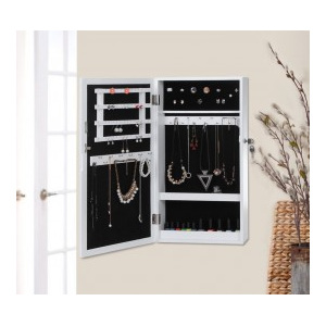 OGA111 - Oglinda caseta de bijuterii, dulap, dulapior perete dormitor, dressing - Alb