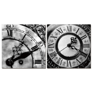 Designer clocks (B&W) Tablou, (80 x 40 cm)