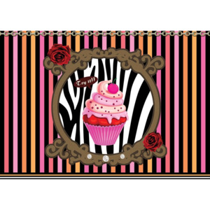 Cupcake Stripes Fototapet, (416 x 254 cm)