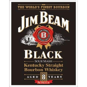 JIM BEAM - Black Label Placă metalică, (31,5 x 40 cm)