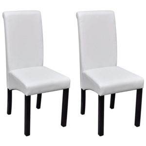 VidaXL Set 2 scaune din piele artificială, alb