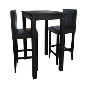 Masă bar cu 2 scaune, negru (240379+240071)