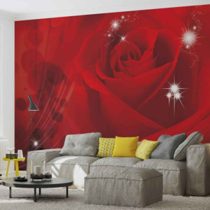 Flower Rose Red Fototapet, (211 x 90 cm)