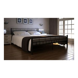 Cadru de pat, 160x200 cm, negru metalizat
