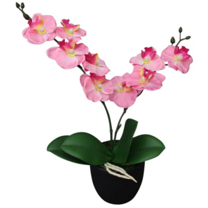 Orhidee artificială cu ghiveci, 30 cm, roz