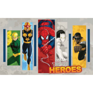 Marvel Comics Team Heroes Fototapet, (368 x 254 cm)