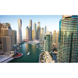 Dubai City Skyline Marina Fototapet, (416 x 254 cm)