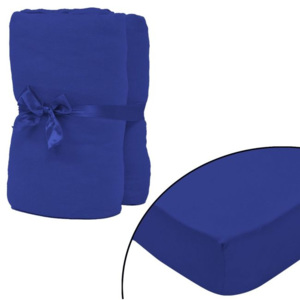 Husă saltea bumbac jerseu, 180x200-200x220 cm, albastru, 2 buc