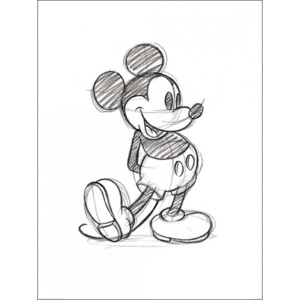 Mickey Mouse - Sketched Single Reproducere, (60 x 80 cm)