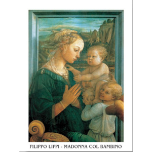 Madonna with Child and two Angels Reproducere, Lippi, (40 x 50 cm)