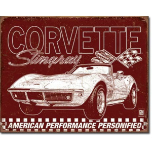 Corvette - 69 StingRay Placă metalică, (30 x 42 cm)