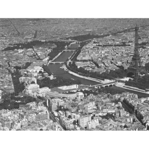 Paris - Aerial view of selected part, 1956 Reproducere, CHARLES ROTKIN, (80 x 60 cm)