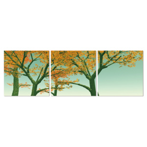 Yellow leaves on a tree Tablou, (120 x 40 cm)