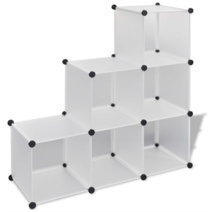 Dulap modular cub organizator 6 compartimente 110 x 37 cm, alb