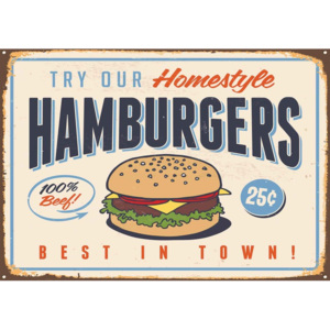 Retro Poster Hamburgers Fototapet, (208 x 146 cm)
