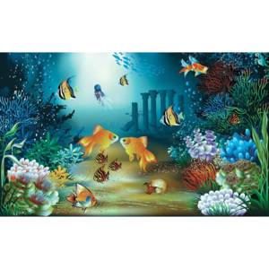 Fishes Corals Sea Fototapet, (254 x 184 cm)