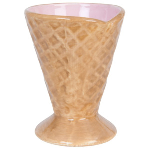 Bol din ceramică Clayre & Eef, Ø 9 cm, formă înghețată, roz